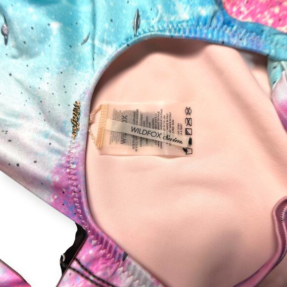 Wildfox Pink Space Cadet Galaxy Blue Print One Piece Tie Dye Festival NWT Small - Picture 12 of 14